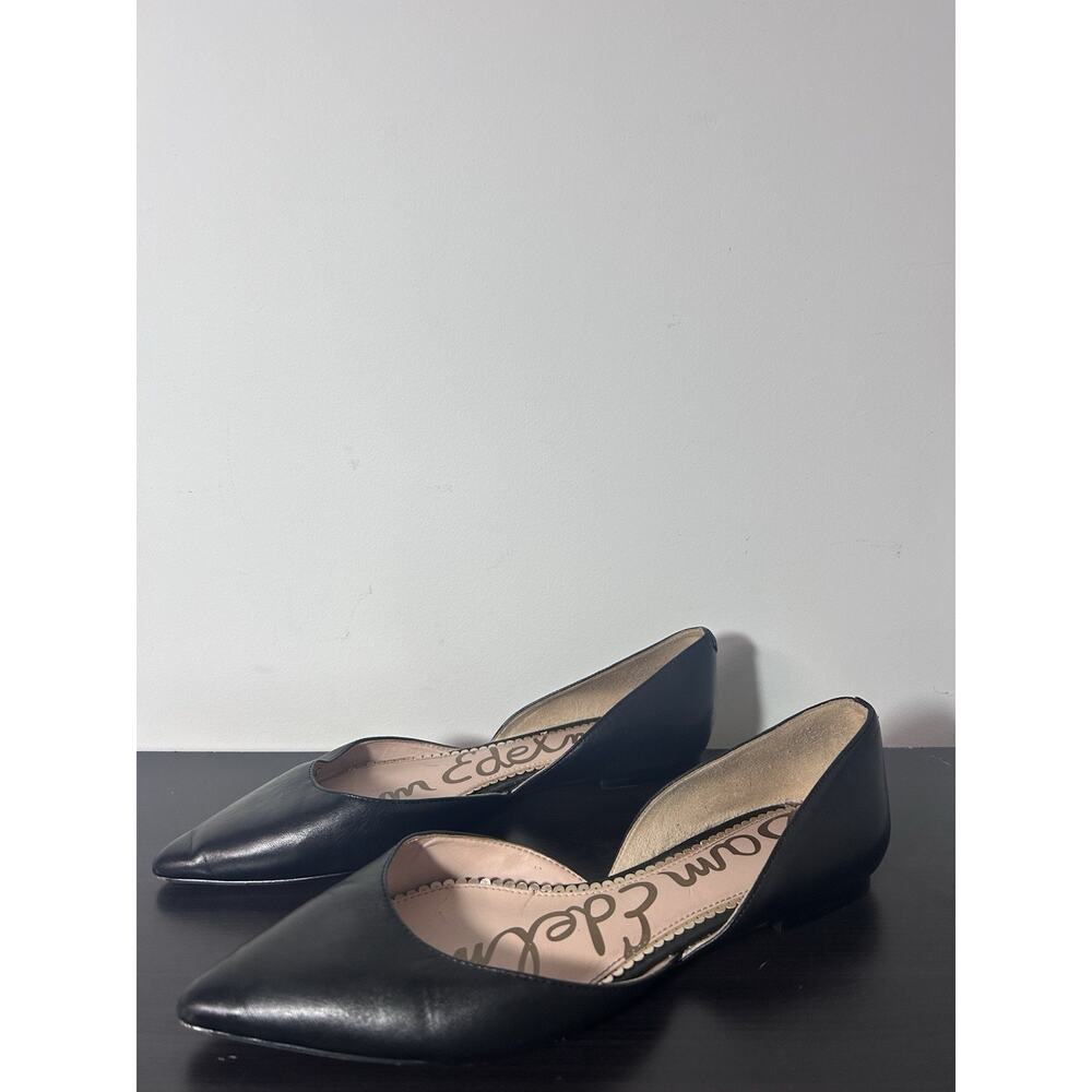 Sam Edelman Black Solid Pointed Toe d'Orsay Flats Women Sz 8 Classic Minimalist